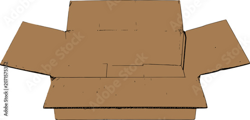 Open cardboard box