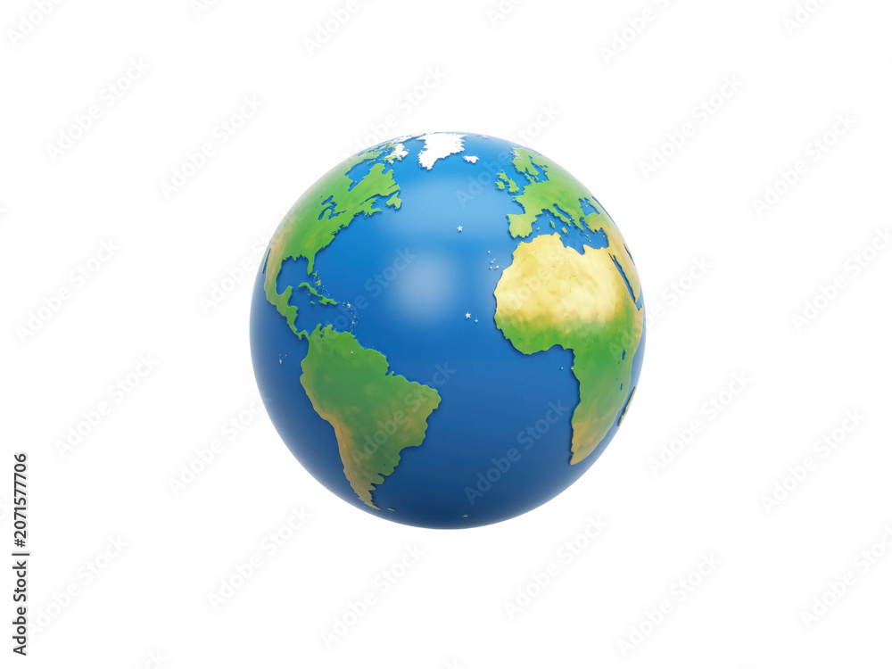 Fototapeta premium World globe earth icon 3d rendering, isolated on transparent background