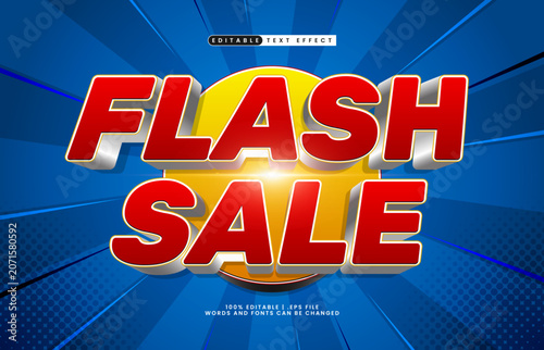 Flash Sale Editable Text Effect - Bold Promotional Typography for Discount and Marketing Design