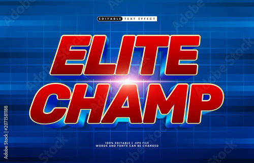 Elite Champ Editable Text Effect - Powerful Action Typography for Gaming and Battle Design