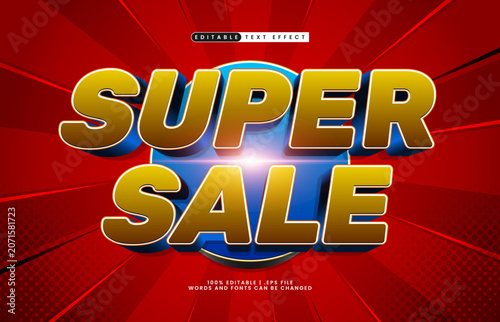 Super Sale Editable Text Effect - Bold Promotional Typography for Discount and Marketing Design