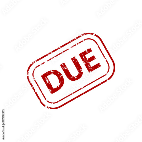 Red due vector illustration with distressed diagonal stamp on white background