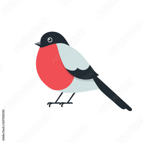 Flat illustration of a robin bird