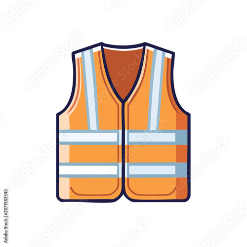 Orange high visibility safety vest with reflective stripes
