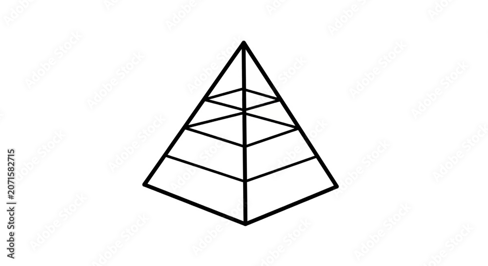 Fototapeta premium Geometric Pyramid Shape Icon Symbol.