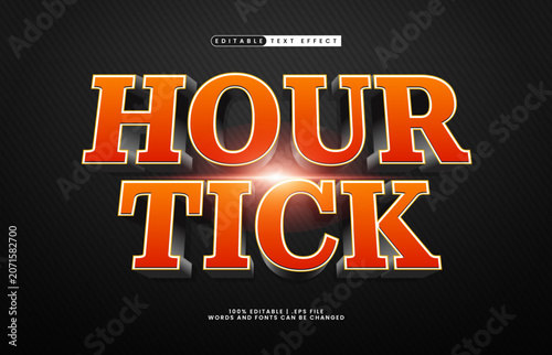 Hour Tick Editable Text Effect - Futuristic Typography for Digital and Technology Design