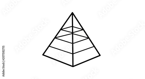 Geometric Pyramid Shape Icon Symbol.
