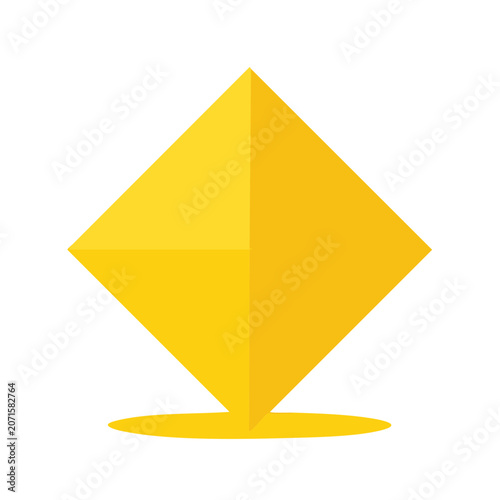 Yellow Diamond Shape with 3D Effect