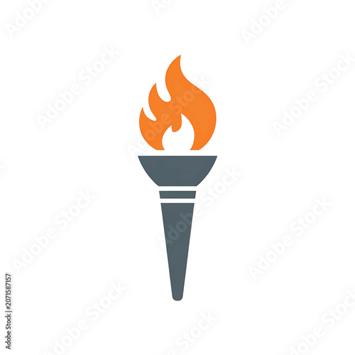 A minimalist icon design of a torch on fire