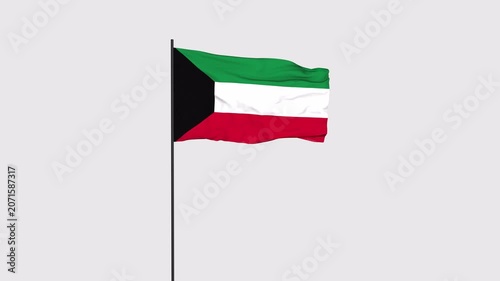 Kuwait Flag Animation 4K Transparent Background with Alpha Channel