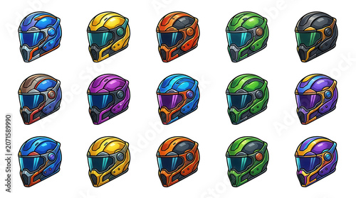 Racing Helmet Collection Transparent Background