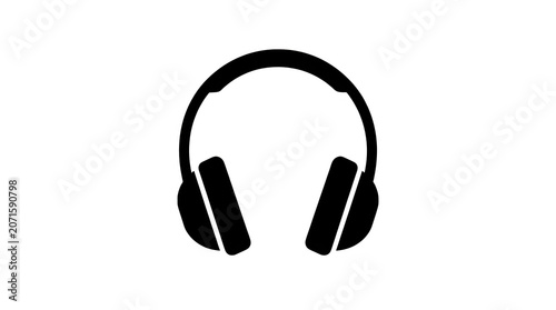 White Line Headphone Outline Transparent Background