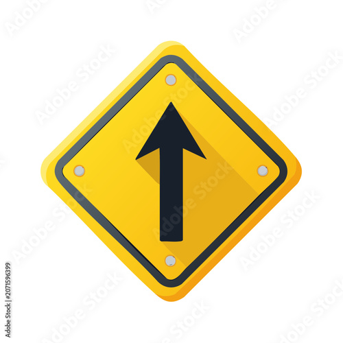 Yellow Arrow Sign Vector Icon