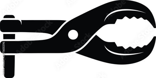 Photos Silhouette vector of a black handheld clamp construction tool design