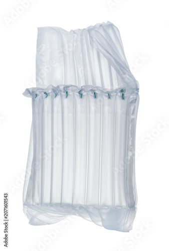 Empty transparent air cushion packaging bag