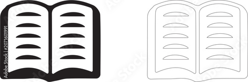 Schilderij op canvas Open book icon, law code symbol, legal constitution document and jurisprudence literature