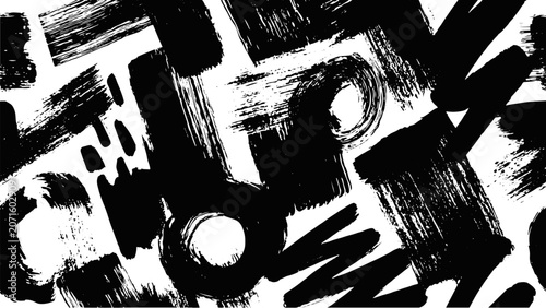 Schilderij op canvas Hand Drawn Grunge Doodle Collection Featuring Abstract Sketches, Imperfect Line Art and Vintage Distressed Design Details