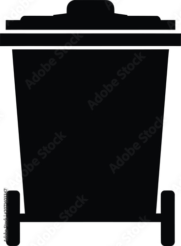 Silhouette vector trash bin icon for waste management service design