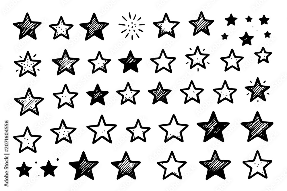 Fototapeta premium black and white stars