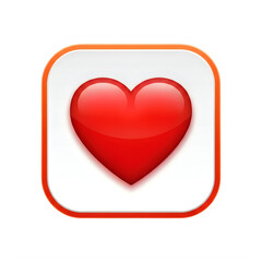 Red heart icon with orange border