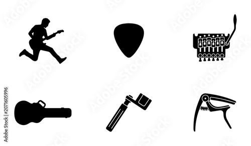 Photos Guitarist Silhouette, Pick, Tremolo System, Case, Tuner, Capo Icons