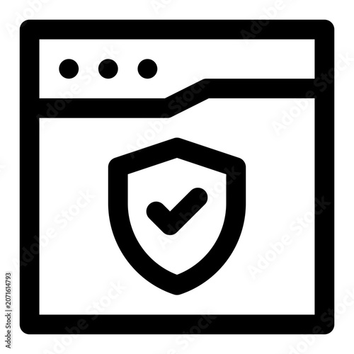 Secure Website Protection Shield Icon