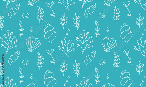 Elegant Ocean Shell And Coral Pattern.