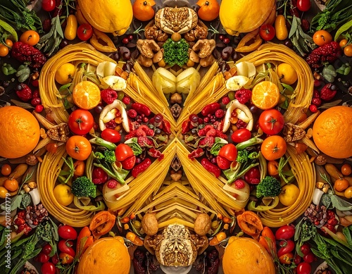 Vibrant Fruit Collage Healthy Food Concept.