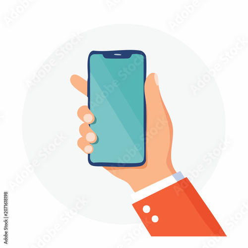 Hand holding a modern smartphone