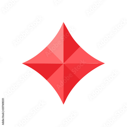 Red Diamond Geometric Vector Shape