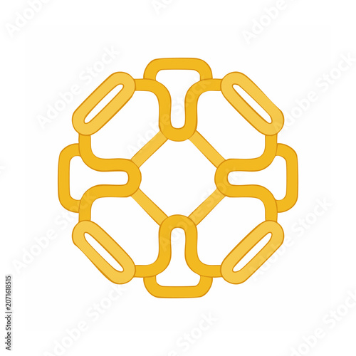 Abstract geometric yellow and orange pattern icon