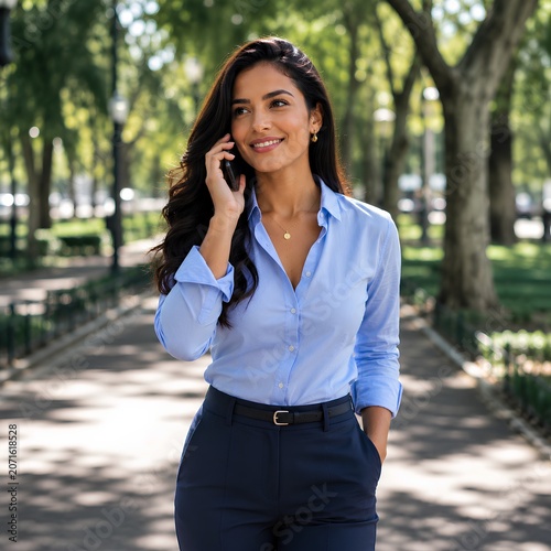 Young entrepreneur working remotely from a peaceful city park.
