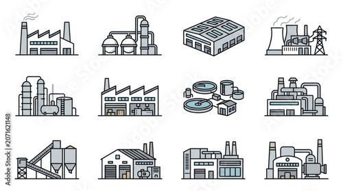 Collection of Industrial Factory Buildings and Structures.