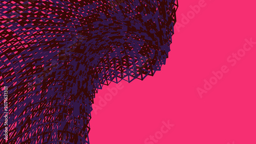 Foto Geometric face, purple pink background, vector illustration, modern art
