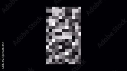Vertical Pixel Censor Overlay Animation With Alpha Channel