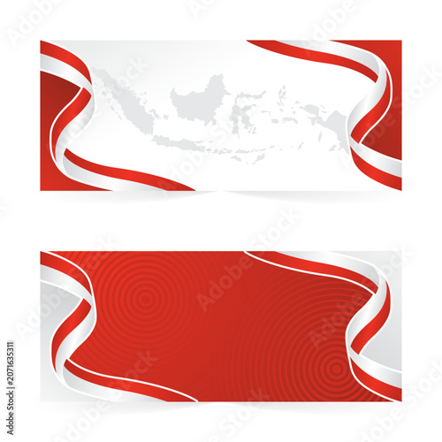 Dynamic independence themed banner with patriotic wave elements.