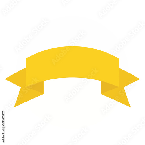 Yellow Curved Ribbon Banner Vector