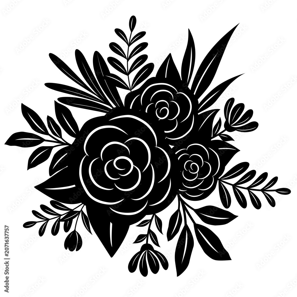 Fototapeta premium black and white floral ornament