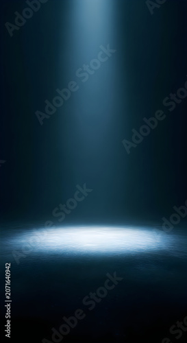 Misty light beam in dark room