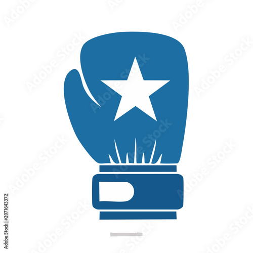 Blue boxing glove with star icon