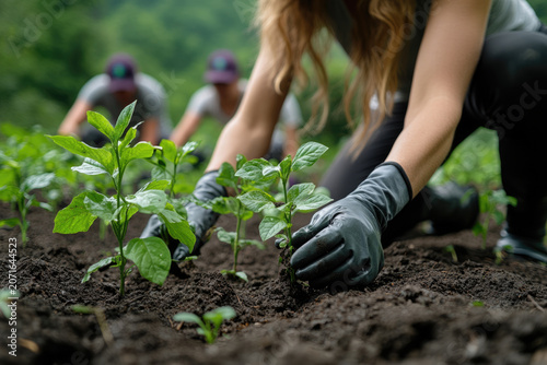 Volunteers Working Together to Restore a Lush Green Forest