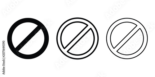 Bild auf Leinwand Ban symbol icon silhouette vector outline and line art