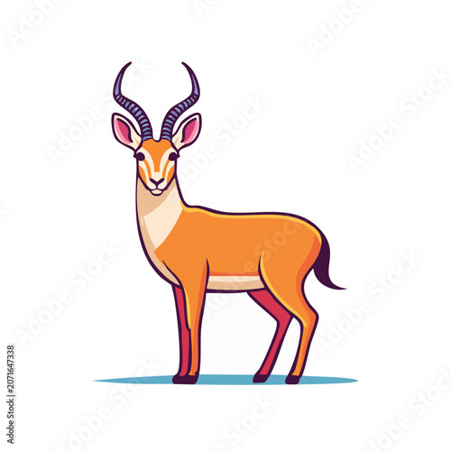 Flat illustration of a springbok antelope