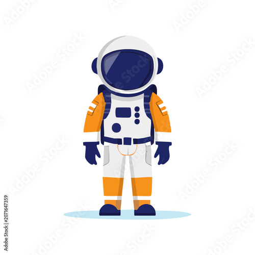 Flat illustration of an astronaut in a space suit