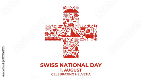 Vibrant swiss national day celebration infographic