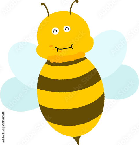 Cute honey bee mascot character illustration