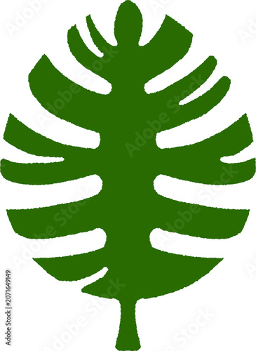 Tropical green split leaf illustration