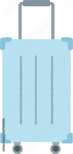Simple blue travel suitcase luggage illustration