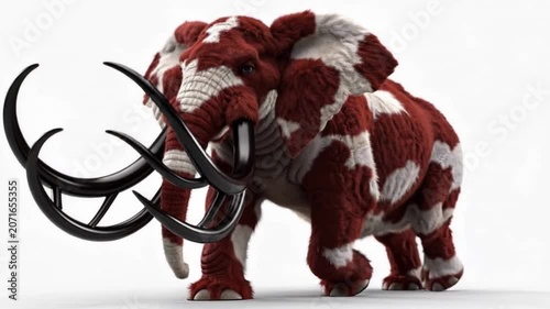 Elephant with branched ivory tusks