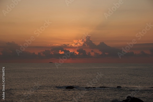 Dramatic Tropical Sunset Over the Indian Ocean, Sri Lanka